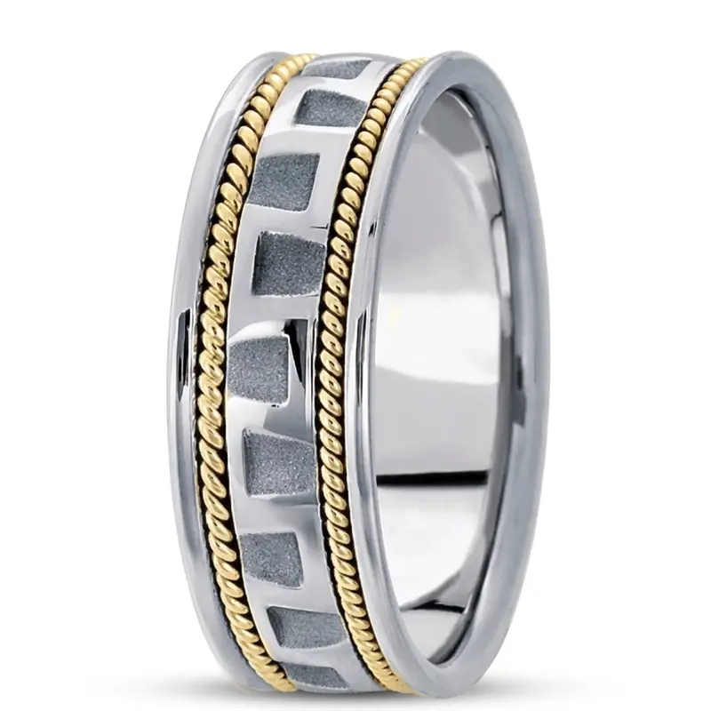 platinum 7.5mm. high polish hand-made-modern-wedding-band - alternate view 6