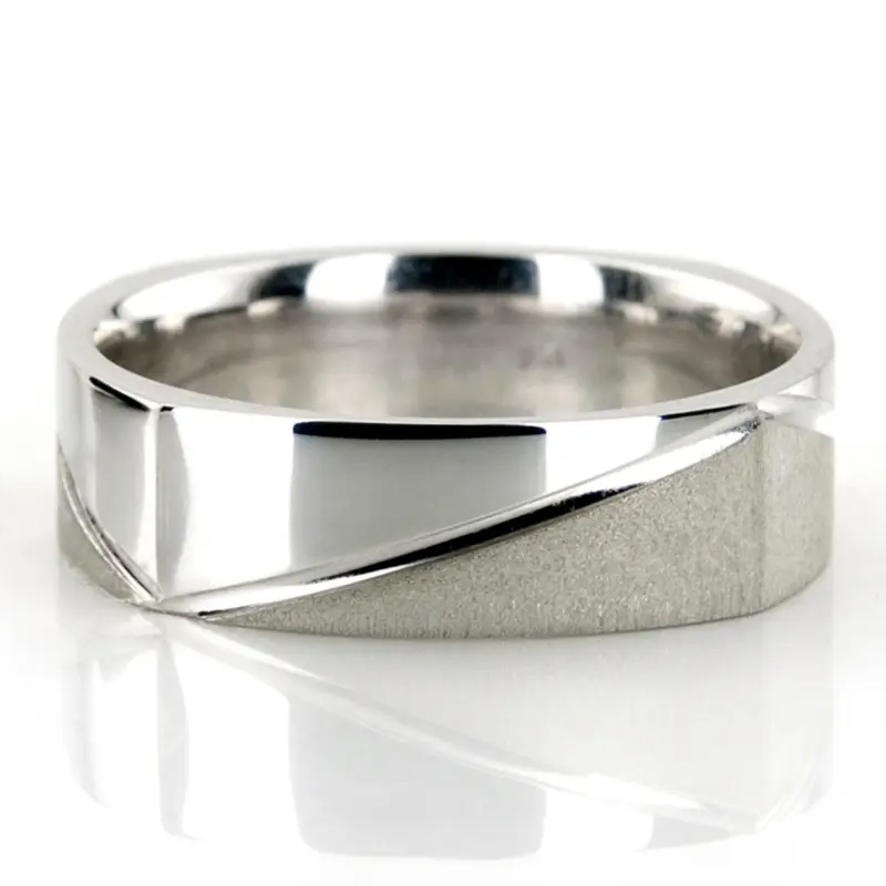 14K white gold 6mm. same as picture diamond-cut-wedding-ring - main view