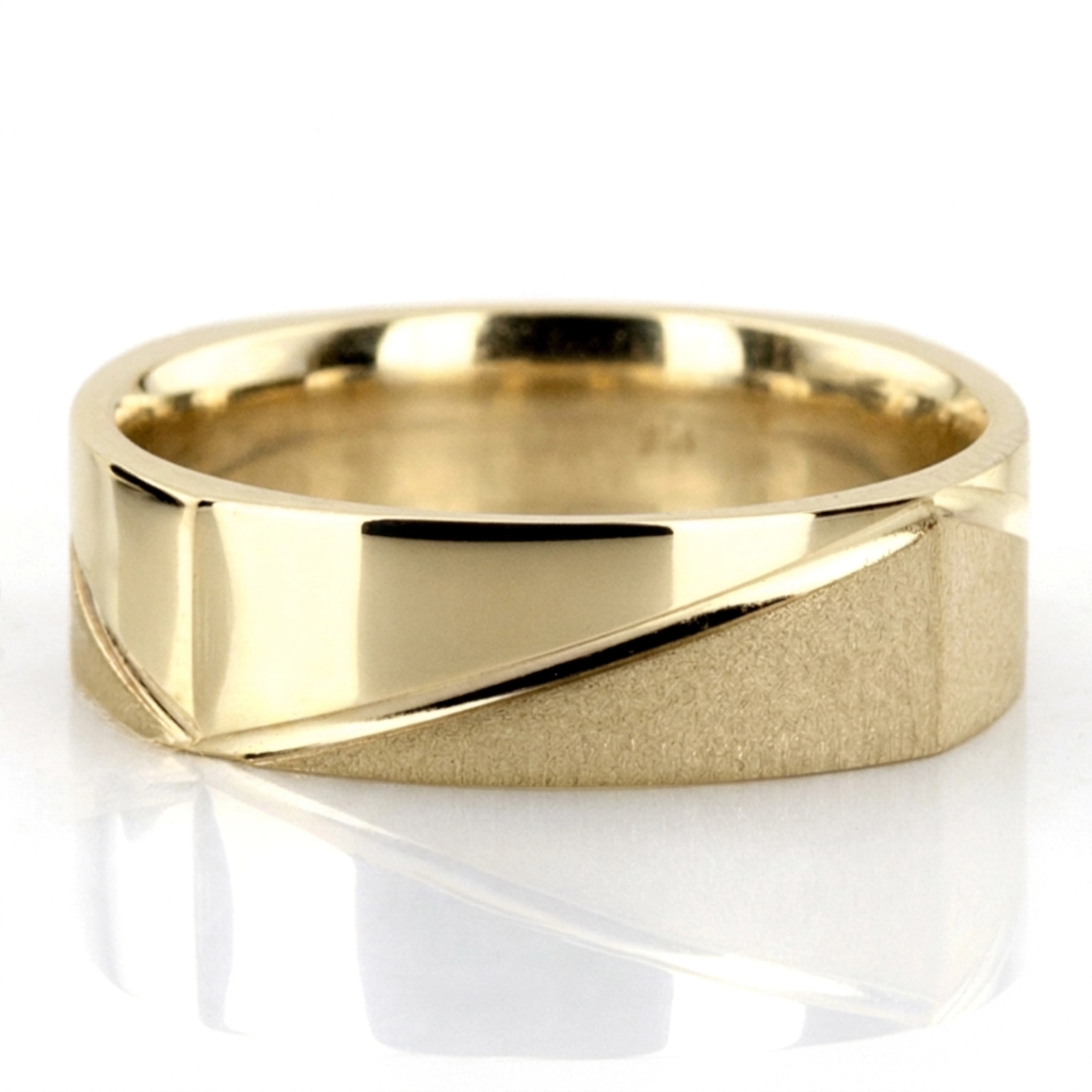 14K yellow gold 6mm. same as picture diamond-cut-wedding-ring - alternate view 2