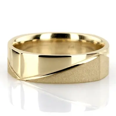 14K yellow gold 6mm. same as picture diamond-cut-wedding-ring - alternate view 2 thumbnail