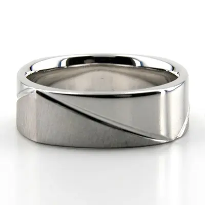 14K white gold 7mm. same as picture diamond-cut-wedding-ring - alternate view 3 thumbnail