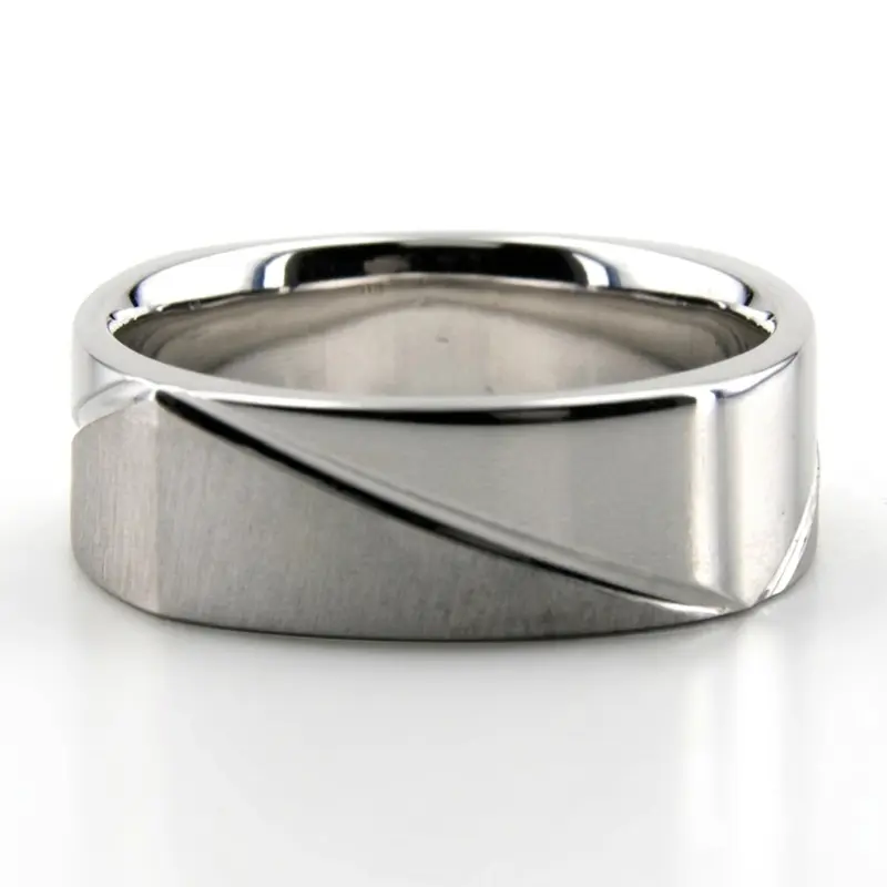 14K white gold 7mm. same as picture diamond-cut-wedding-ring - alternate view 3