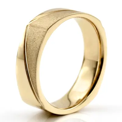 14K yellow gold 6mm. same as picture diamond-cut-wedding-ring - alternate view 6 thumbnail
