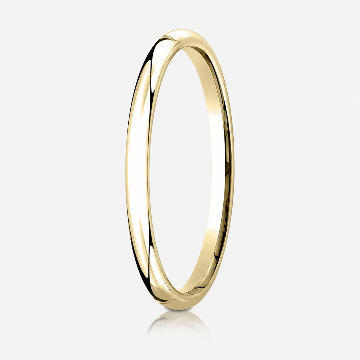 10K yellow gold 2mm. high polish Plain-Dome-Comfort-Fit-Wedding-Band - alternate view 2