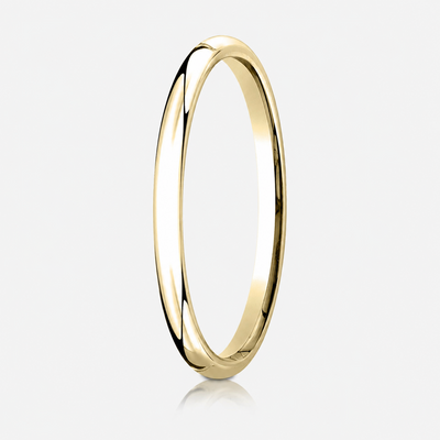 10K yellow gold 2mm. high polish Plain-Dome-Comfort-Fit-Wedding-Band - alternate view 2 thumbnail