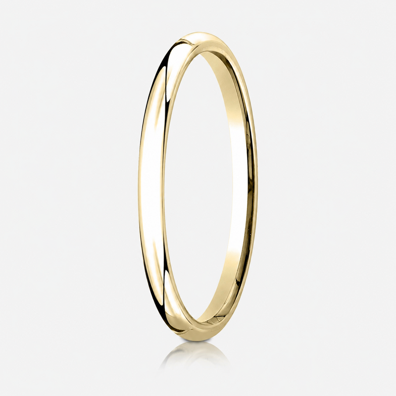 10K yellow gold 2mm. high polish Plain-Dome-Comfort-Fit-Wedding-Band - alternate view 2