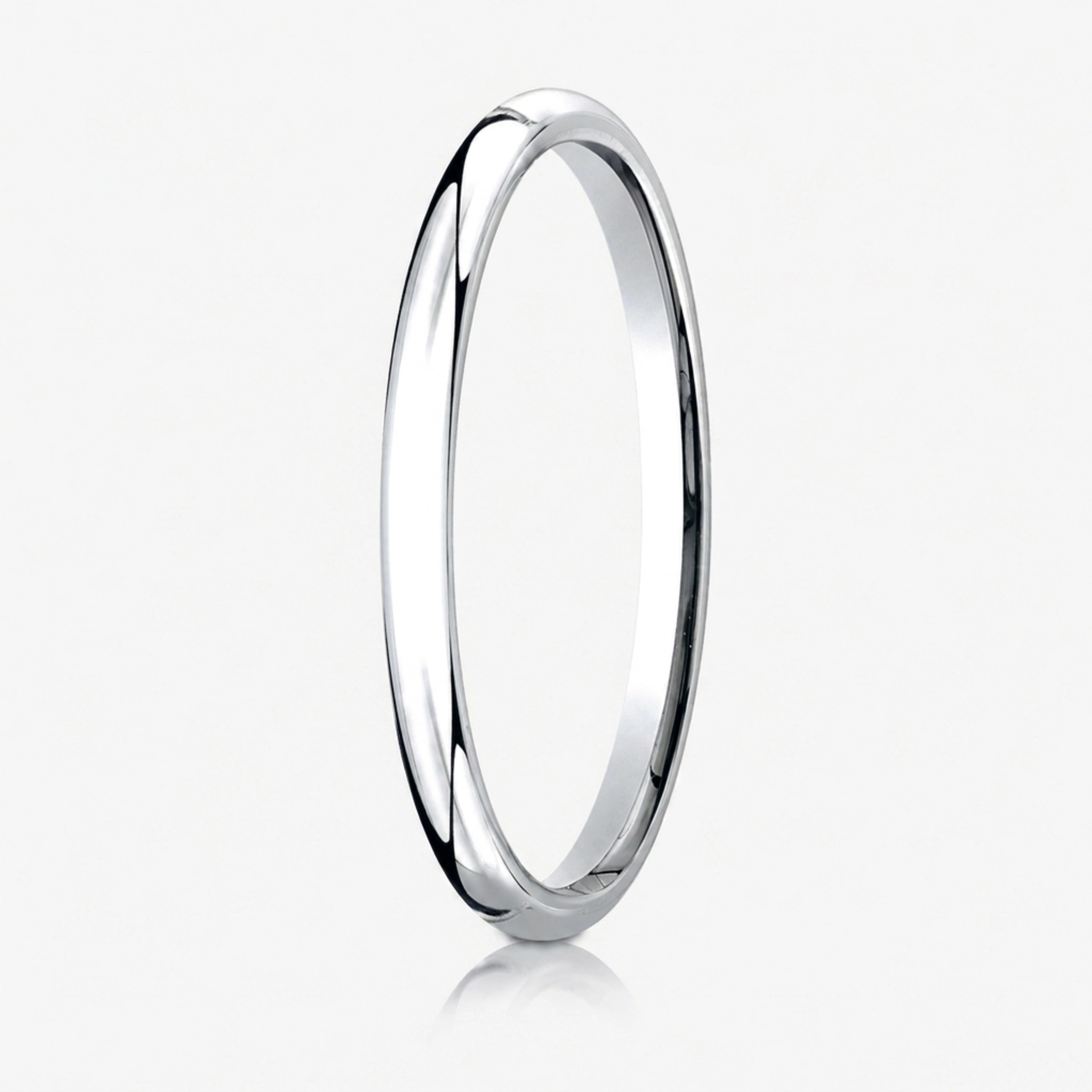 10K white gold 2mm. high polish Plain-Dome-Comfort-Fit-Wedding-Band - alternate view 3