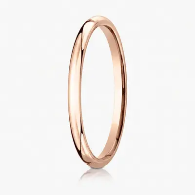 10K pink gold 2mm. high polish Plain-Dome-Comfort-Fit-Wedding-Band - alternate view 4 thumbnail
