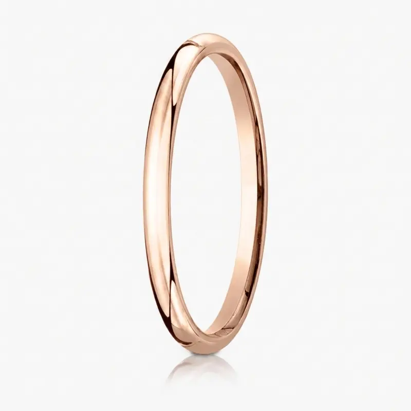 10K pink gold 2mm. high polish Plain-Dome-Comfort-Fit-Wedding-Band - alternate view 4