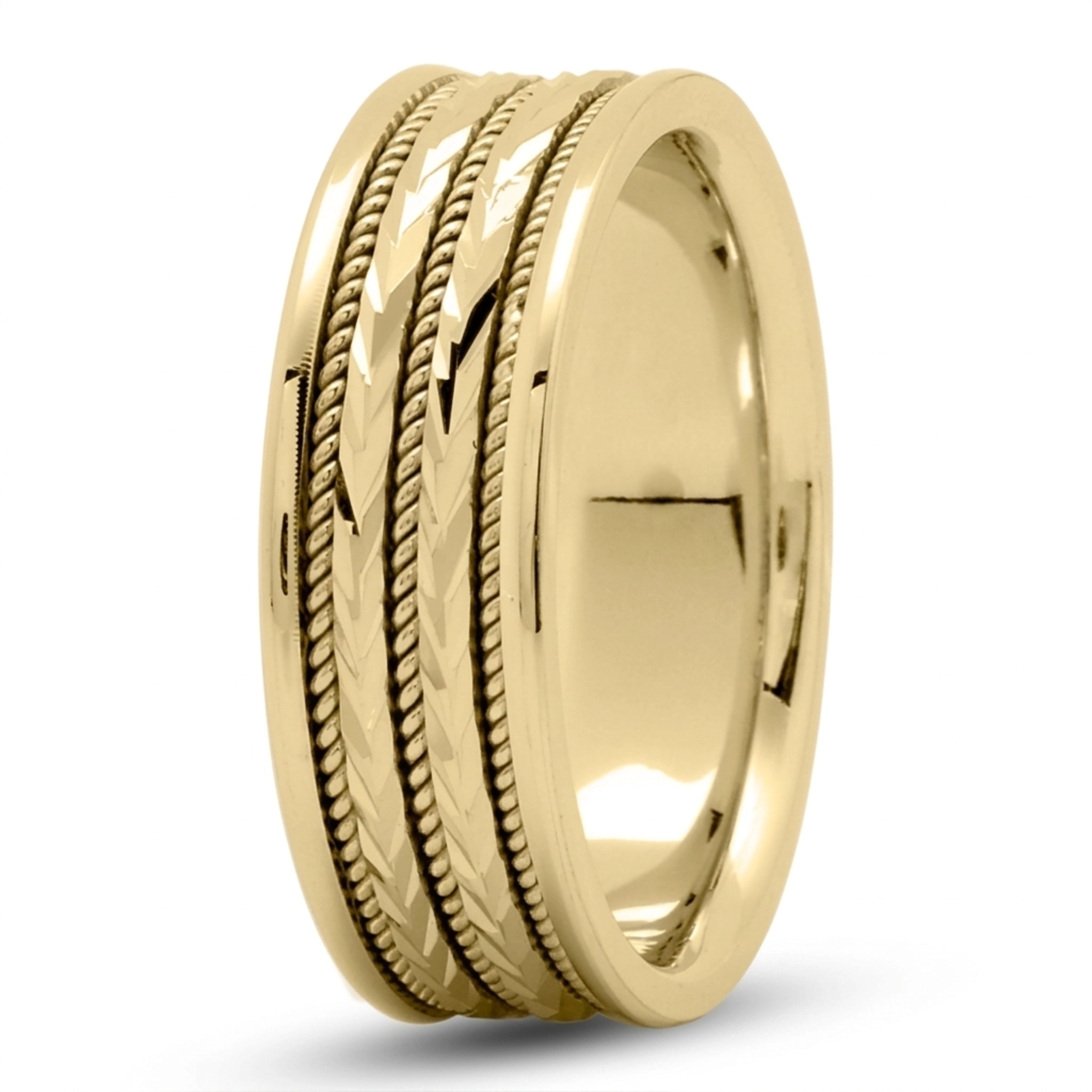 10K yellow gold 7mm. high polish classic-handcrafted-wedding-ring - alternate view 3