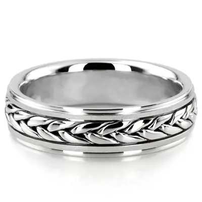 10K white gold 6mm. same as picture hand-made-wedding-ring - alternate view 3 thumbnail