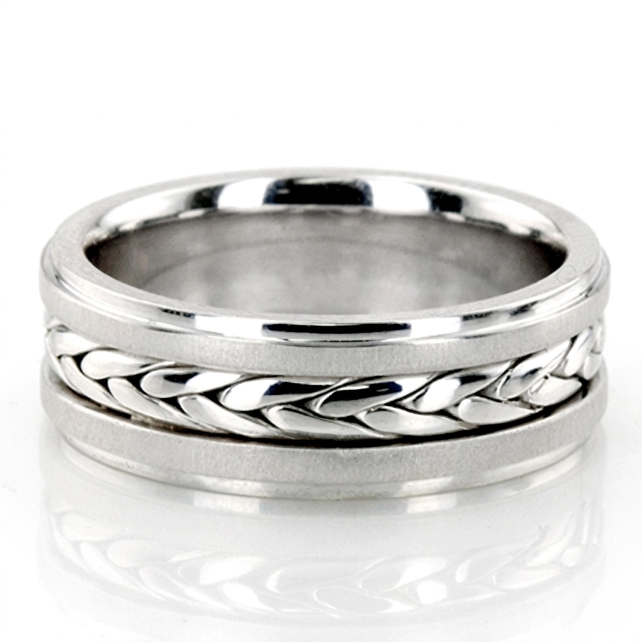 10K white gold 7mm. same as picture hand-made-wedding-ring - main view