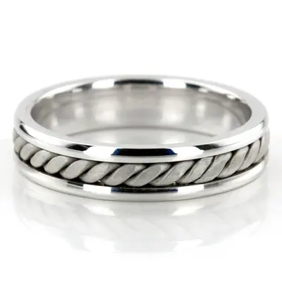 Hand Braided Comfort Fit Wedding Band 