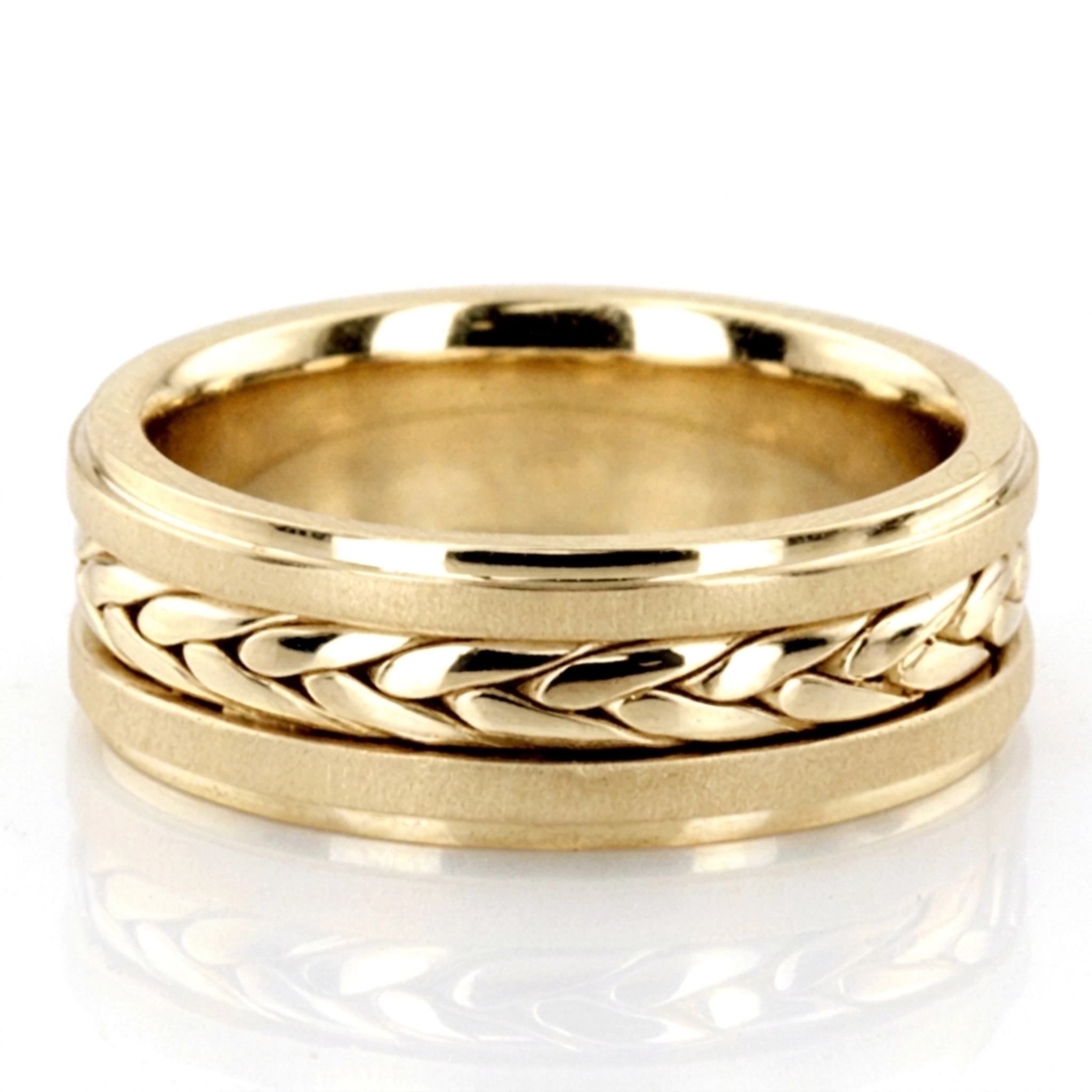 10K yellow gold 7mm. same as picture hand-made-wedding-ring - alternate view 2