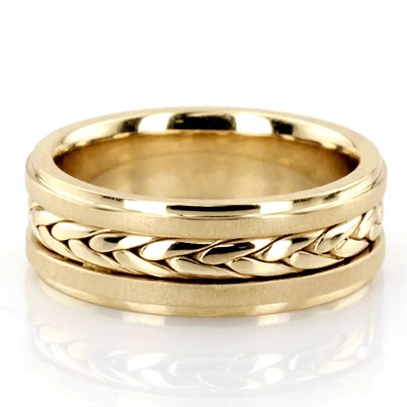 14K yellow gold 7mm. same as picture hand-made-wedding-ring - alternate view 2