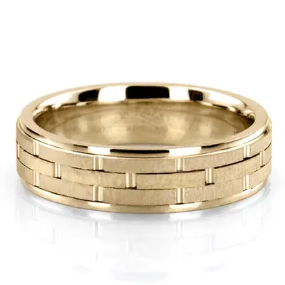 Grooved Two-Color Handcrafted Wedding Ring  - view 4 of 4