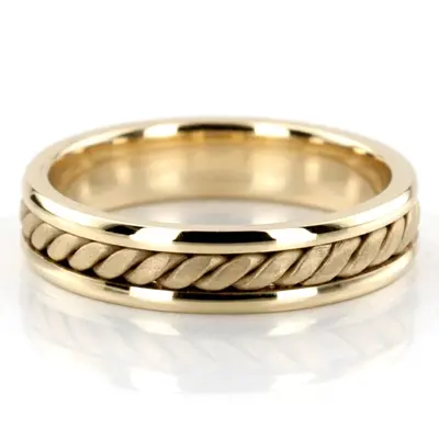 10K yellow gold 5.5mm. satin finish hand-made-wedding-ring - alternate view 2 thumbnail
