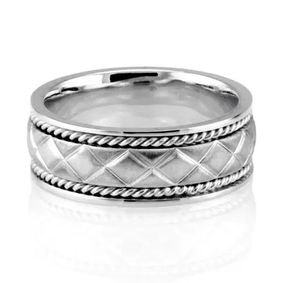 Exquisite XX Brushed Handcrafted Wedding Ring  - view 2 of 3