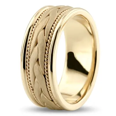 10K yellow gold 8mm. sand blast hand-made-wedding-band - alternate view 5 thumbnail