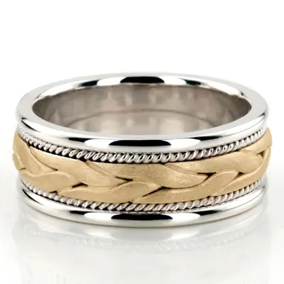 Sturdy Vintage Hand Braided Wedding Band 