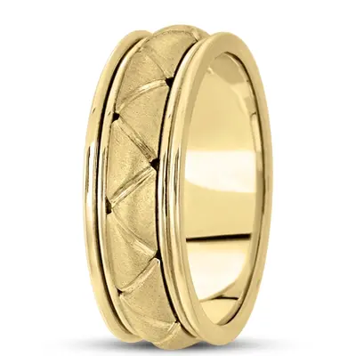 Modern Two-Color Handcrafted Wedding Ring  - view 4 of 4