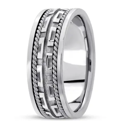 Contemporary Flat Edge Handmade Wedding Ring  - view 3 of 6