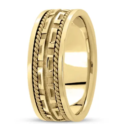 Contemporary Flat Edge Handmade Wedding Ring  - view 4 of 6