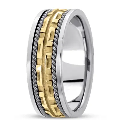 Contemporary Flat Edge Handmade Wedding Ring  - view 1 of 6