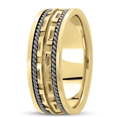 Contemporary Flat Edge Handmade Wedding Ring  - view 5 of 6