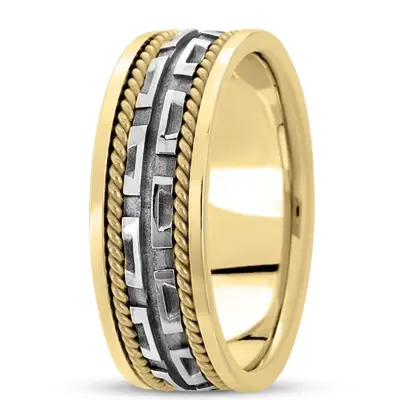 Contemporary Flat Edge Handmade Wedding Ring  - view 2 of 6