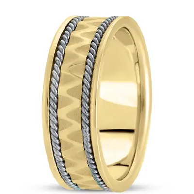 10K y-w-y-w-y gold 7mm. high polish hand-made-celtic-wedding-band - alternate view 3 thumbnail