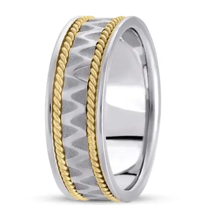 10K w-y-w-y-w gold 6mm. high polish hand-made-celtic-wedding-band - alternate view 4 thumbnail