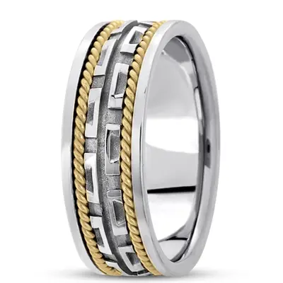 Contemporary Flat Edge Handmade Wedding Ring  - view 6 of 6