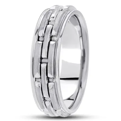 Attractive Two-Tone Rolex Style Wedding Band  - view 6 of 6