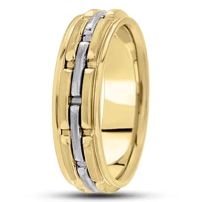 Attractive Two-Tone Rolex Style Wedding Band  - view 5 of 6