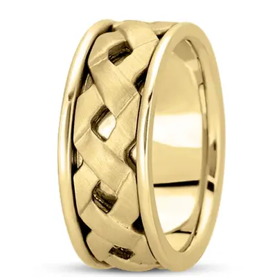 10K yellow gold 9mm. same as picture hand-made-contemporary-wedding-band - alternate view 2 thumbnail