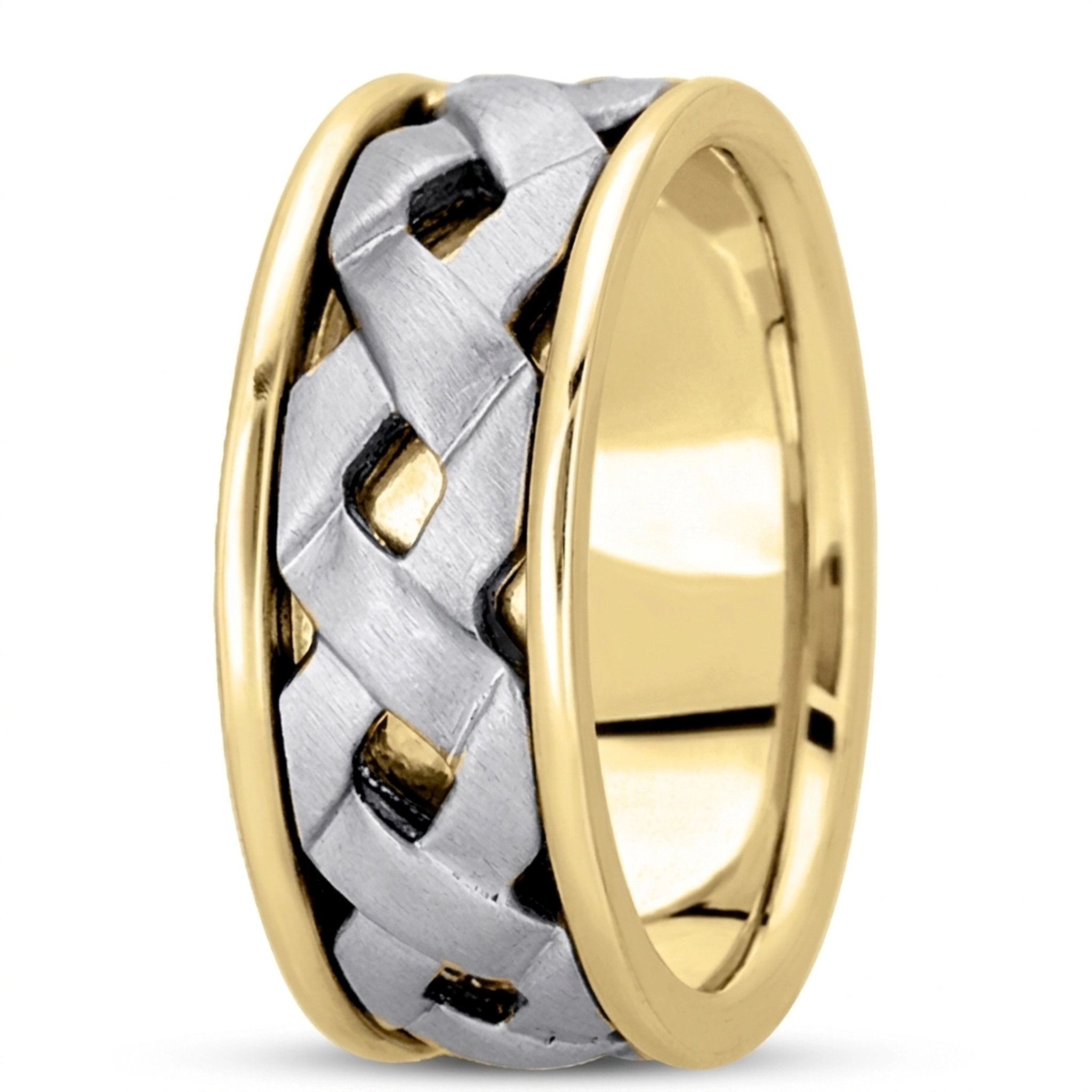 10K yellow-white-yellow gold 9mm. same as picture hand-made-contemporary-wedding-band - alternate view 4