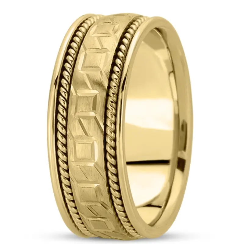 platinum 8mm. satin hand-made-modern-wedding-band - alternate view 3