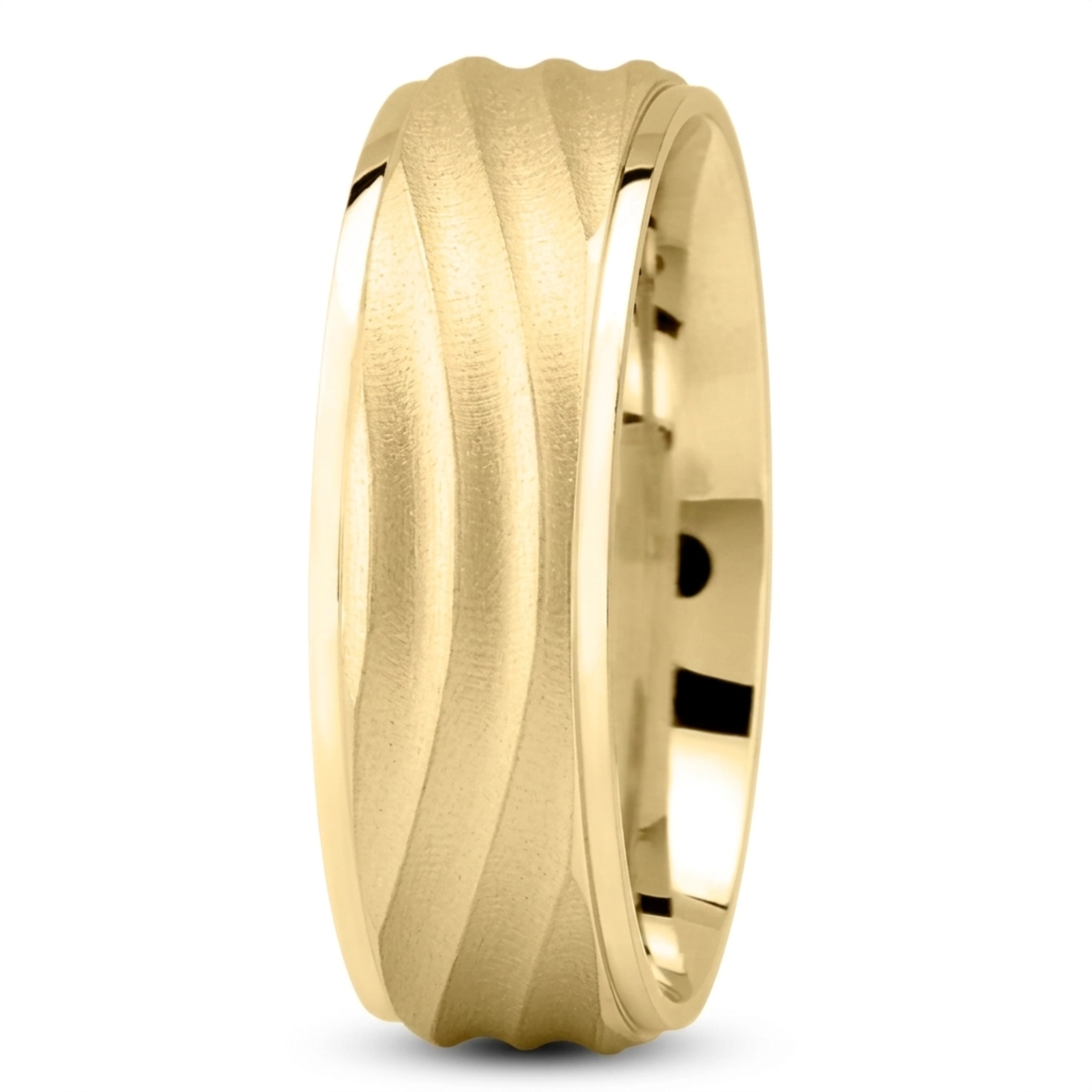 10K yellow gold 7mm. glass-bead Ultimate-Wave-Design-Wedding-Band - main view