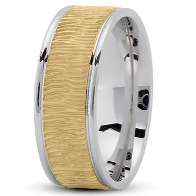 Wood Grain Pattern Wedding Ring