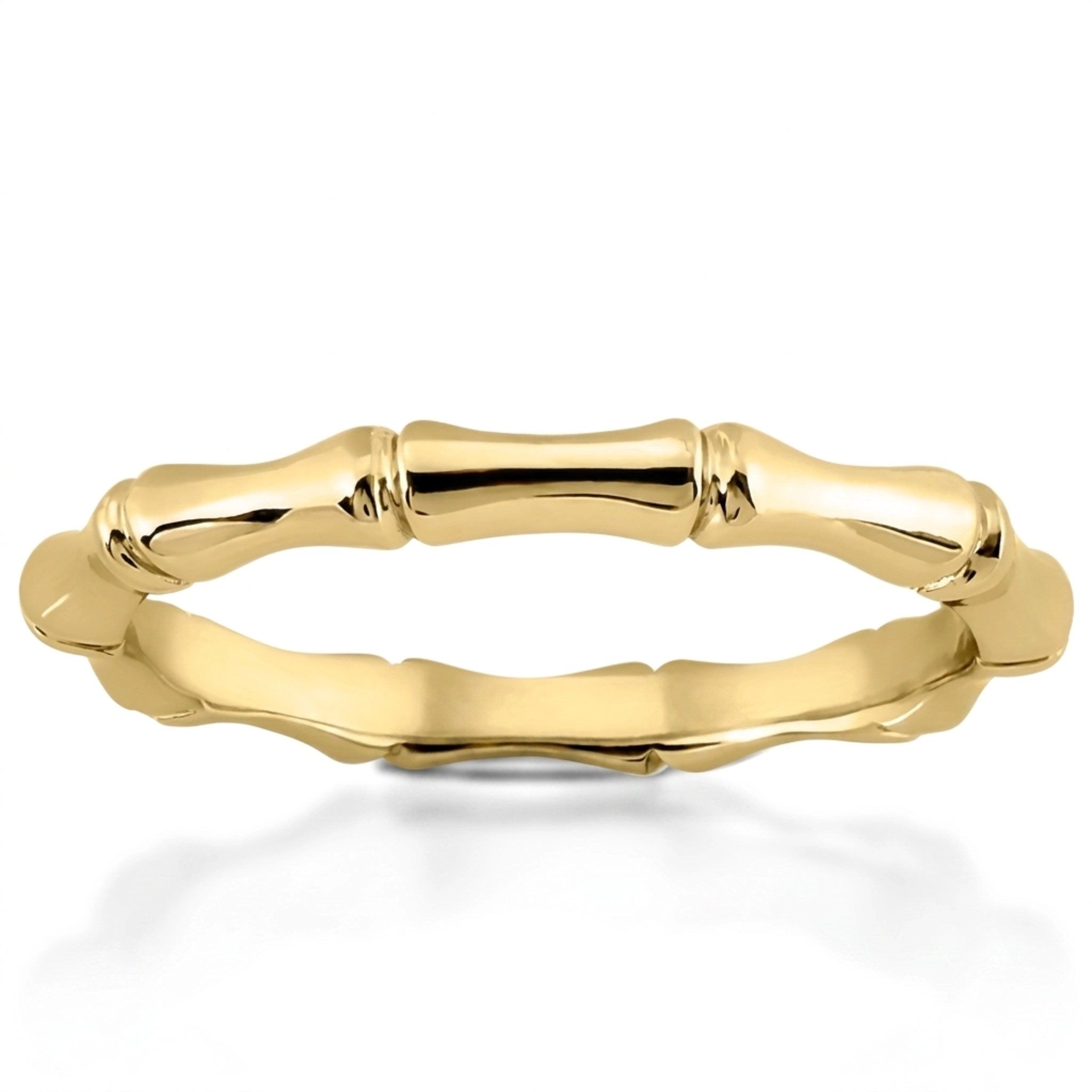 14K white gold Low-Profile Gold Bamboo Wedding Band for Daily Wear - alternate view 4