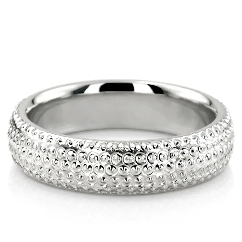 10K white gold 5mm. high polish Incised-Round-Wedding-Ring - main view