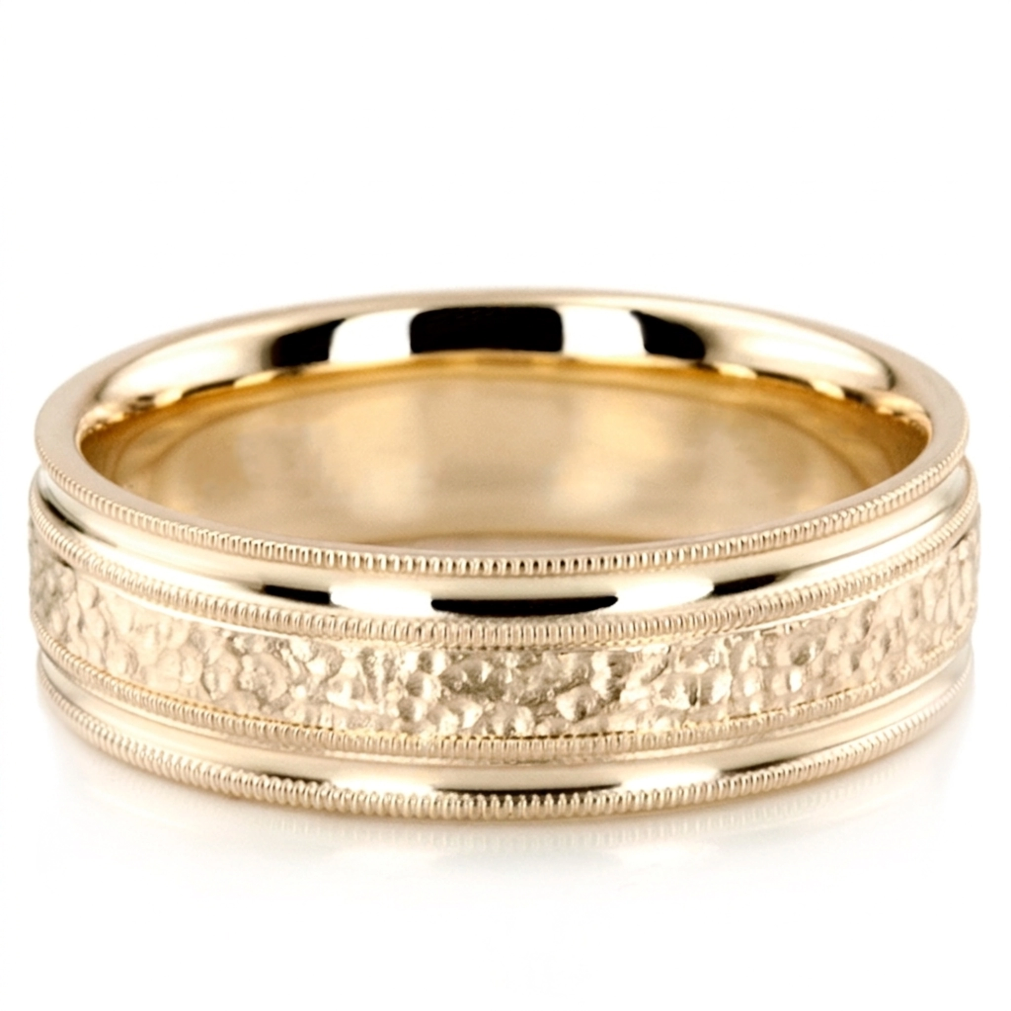 10K yellow gold 6mm. same as picture diamond-cut-fancy-wedding-ring - alternate view 4