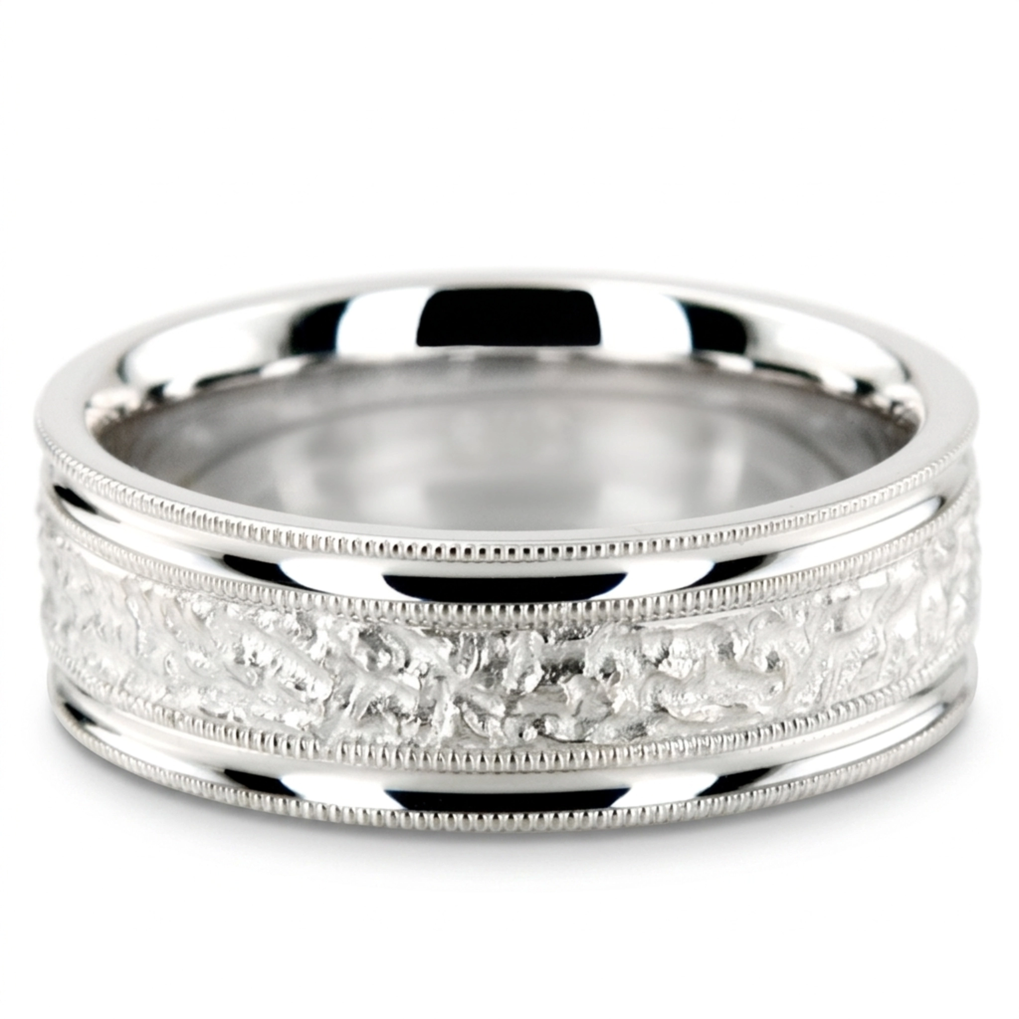 10K white gold 7mm. same as picture diamond-cut-fancy-wedding-ring - alternate view 5