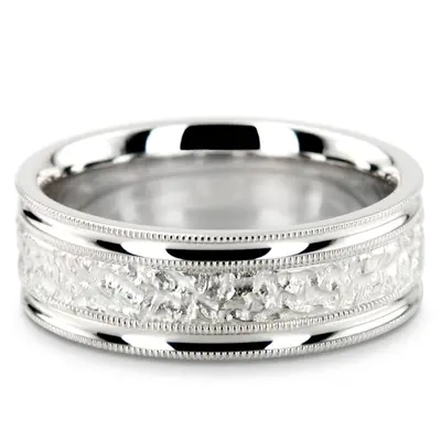 10K white gold 7mm. same as picture diamond-cut-fancy-wedding-ring - alternate view 5 thumbnail