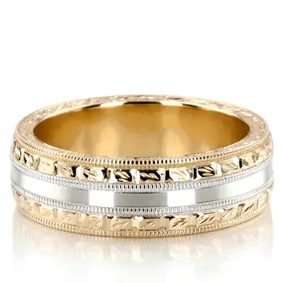 Custom Hand Engraved Shiny Wedding Ring 
