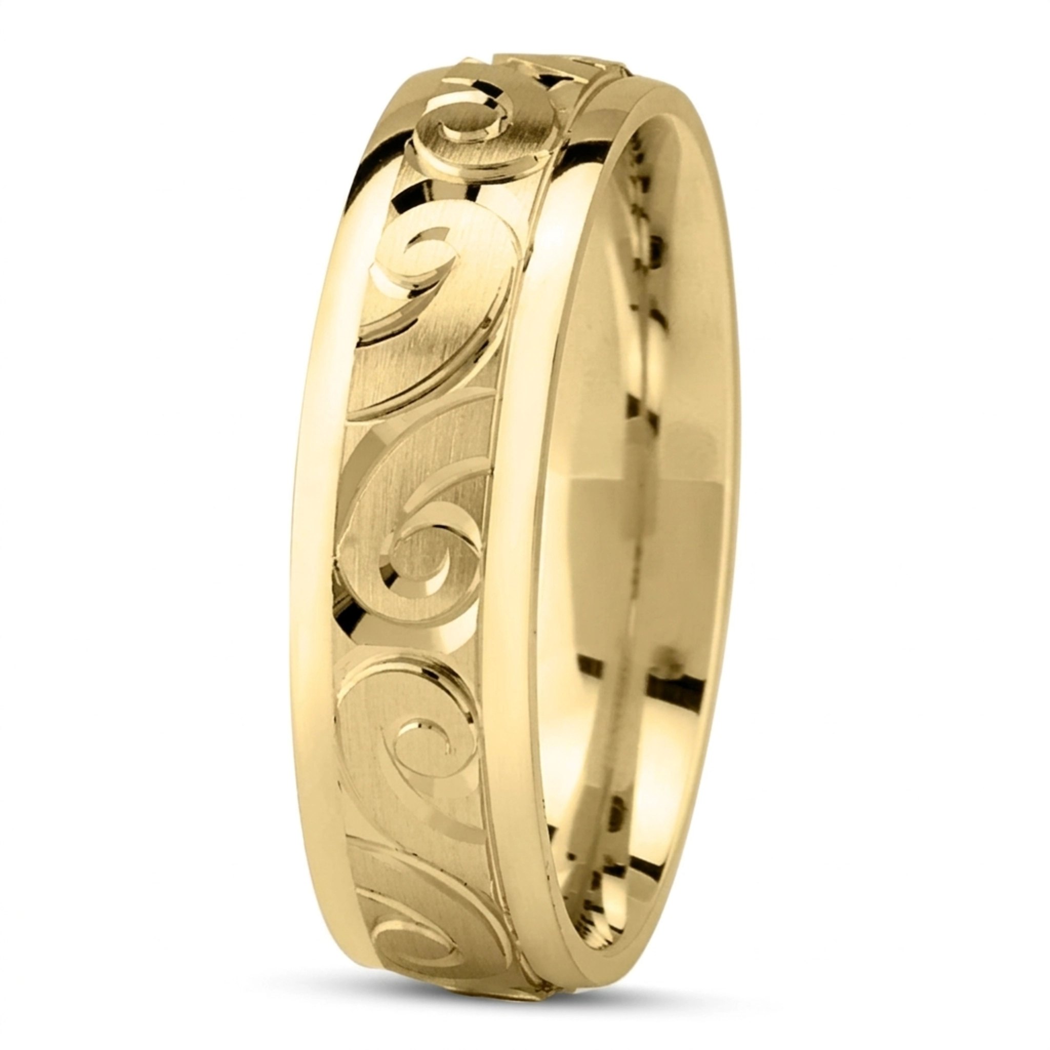 10K yellow gold 6mm. same as picture trendy-designer-wedding-band - alternate view 2