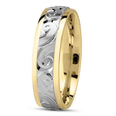 10K yellow-white-yellow gold 6mm. same as picture trendy-designer-wedding-band - alternate view 3 thumbnail