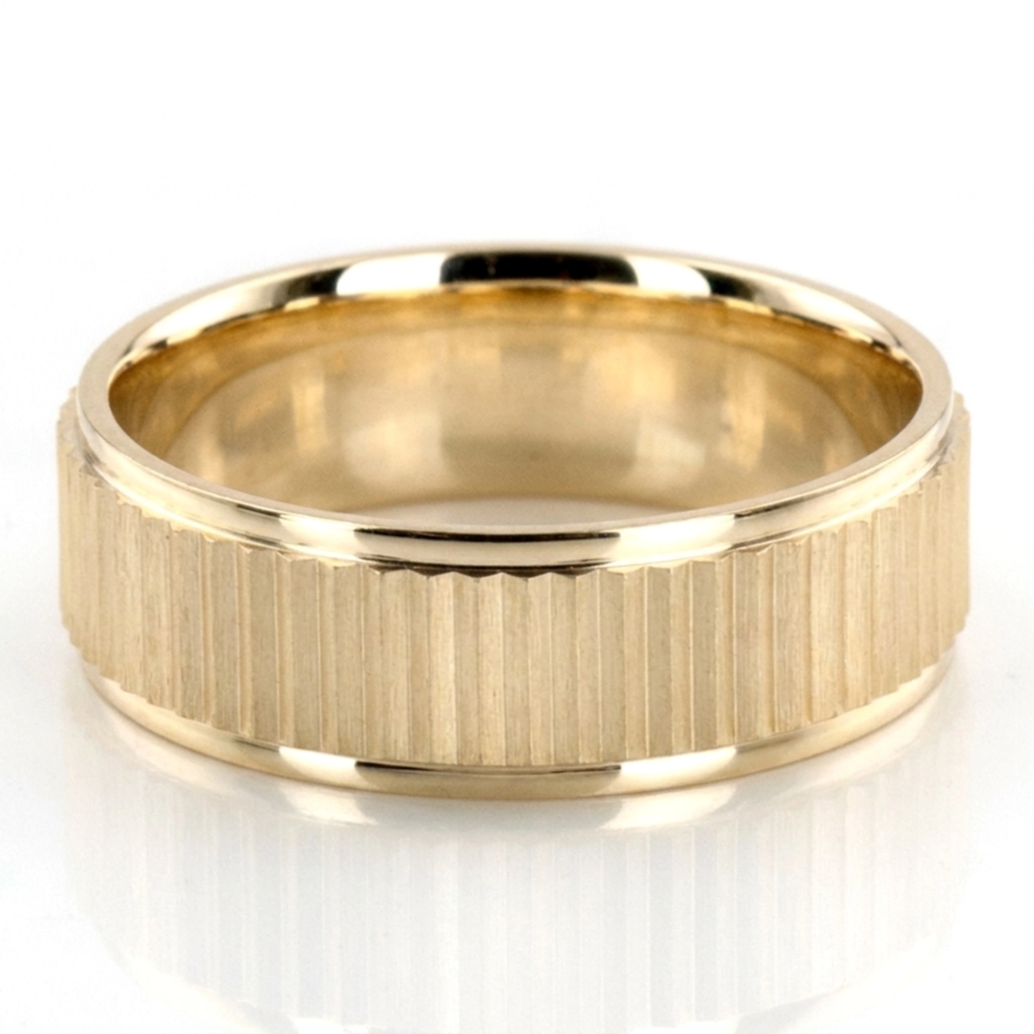 10K yellow gold 7mm. satin finish two-tone-wedding-band - alternate view 2