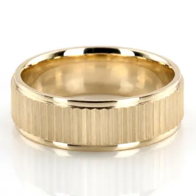 10K yellow gold 7mm. satin finish two-tone-wedding-band - alternate view 2 thumbnail